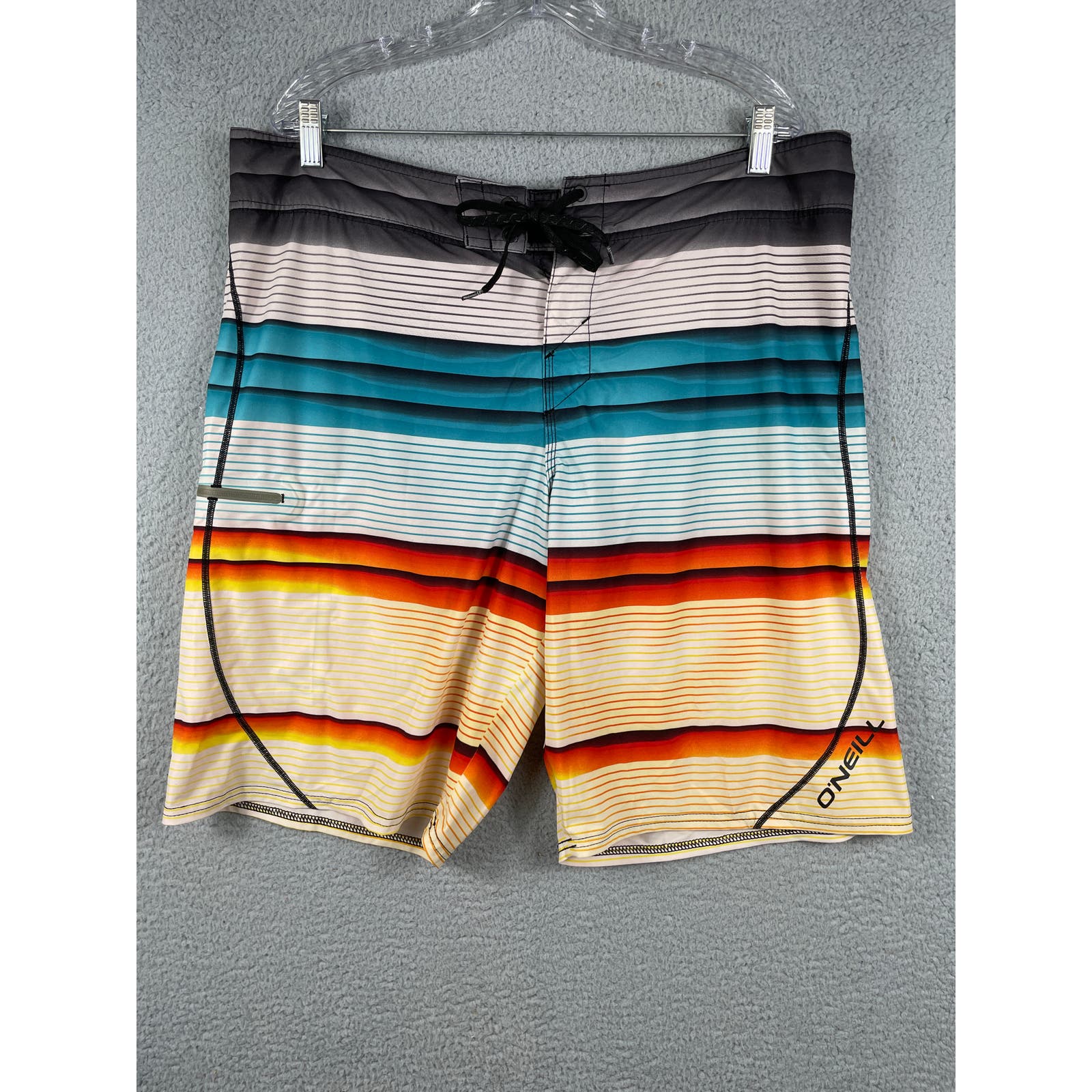 Oneill Surf Brand Surfing Board Shorts Men Size 38 Multicolored Striped
